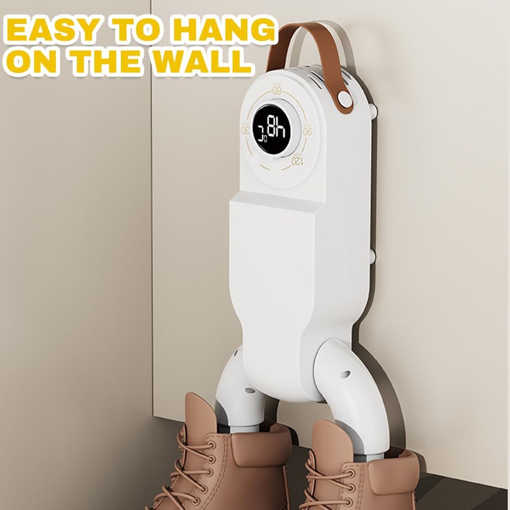Schuhtrockner Elektrisch, Stiefeltrockner mit 0-120mins Timer-Funktion, Faltbarem Schuhe Stiefeltrockner Antibakteriell UV-Licht, Shoe Dryer mit Digitalanzeige (Teleskop-Schuhtrockner)