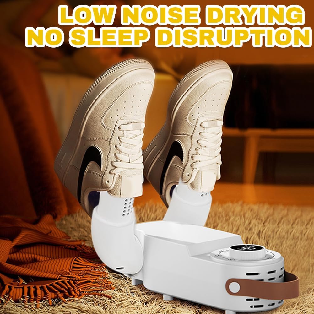 Schuhtrockner Elektrisch, Stiefeltrockner mit 0-120mins Timer-Funktion, Faltbarem Schuhe Stiefeltrockner Antibakteriell UV-Licht, Shoe Dryer mit Digitalanzeige (Teleskop-Schuhtrockner)