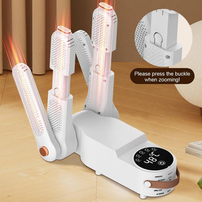 Schuhtrockner Elektrisch, Stiefeltrockner mit 0-120mins Timer-Funktion, Faltbarem Schuhe Stiefeltrockner Antibakteriell UV-Licht, Shoe Dryer mit Digitalanzeige (Teleskop-Schuhtrockner)