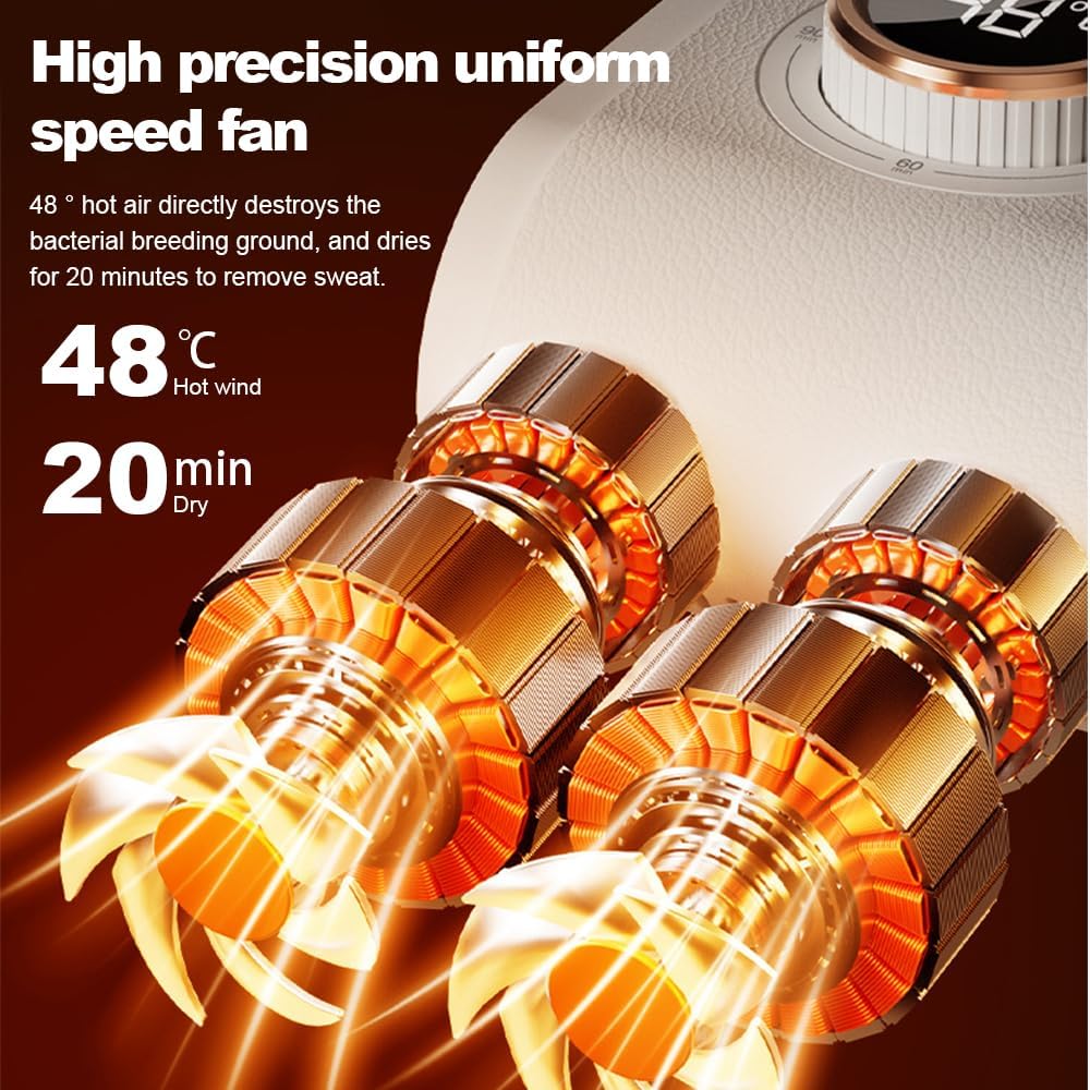 Schuhtrockner Elektrisch, Stiefeltrockner mit 0-120mins Timer-Funktion, Faltbarem Schuhe Stiefeltrockner Antibakteriell UV-Licht, Shoe Dryer mit Digitalanzeige (Teleskop-Schuhtrockner)