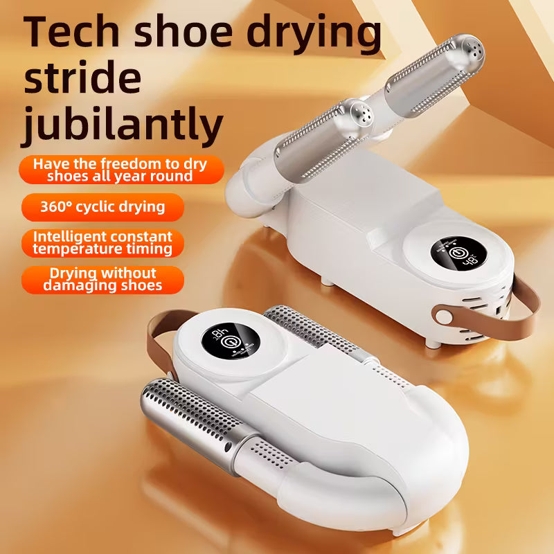 Schuhtrockner Elektrisch, Stiefeltrockner mit 0-120mins Timer-Funktion, Faltbarem Schuhe Stiefeltrockner Antibakteriell UV-Licht, Shoe Dryer mit Digitalanzeige (Teleskop-Schuhtrockner)