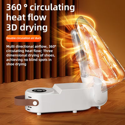 Schuhtrockner Elektrisch, Stiefeltrockner mit 0-120mins Timer-Funktion, Faltbarem Schuhe Stiefeltrockner Antibakteriell UV-Licht, Shoe Dryer mit Digitalanzeige (Teleskop-Schuhtrockner)